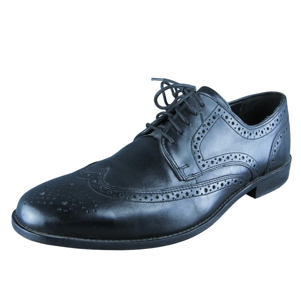 Nunn Bush Wingtip Brogue Men Derby Oxfords Shoes Size 13 Medium Black‎ Leather
